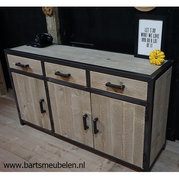 Wonderbaarlijk Dressoir steigerhout en staal 1 - maatwerk ook mogelijk SV-11