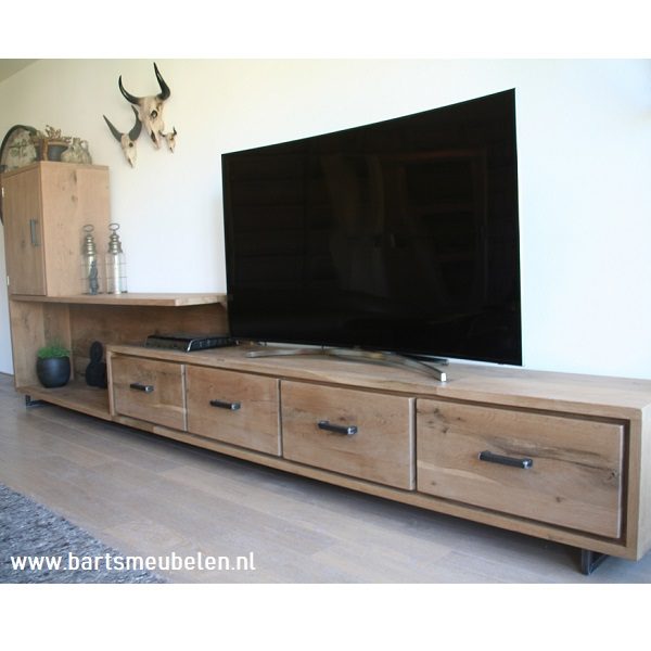 Betere tv meubel vintage eikenhout isa met stalen handgrepen- Bartsmeubelen YN-07